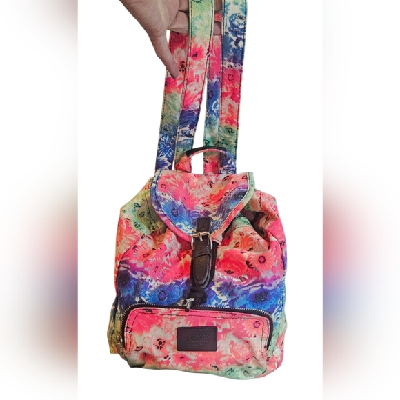 Victoria Secret PINK Backpack Tie Dye Floral Print 11"x14" - Picture 2 of 8